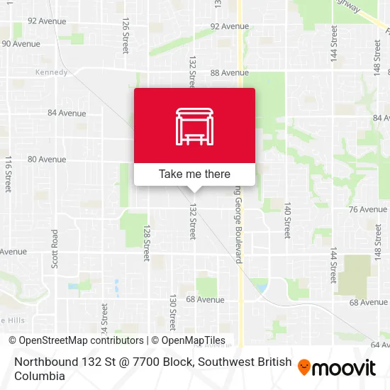 Northbound 132 St @ 7700 Block map