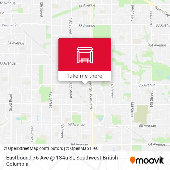 Eastbound 76 Ave @ 134a St map