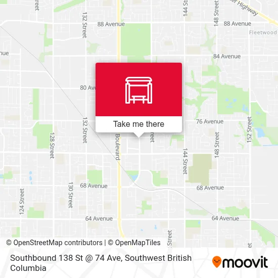 Southbound 138 St @ 74 Ave map