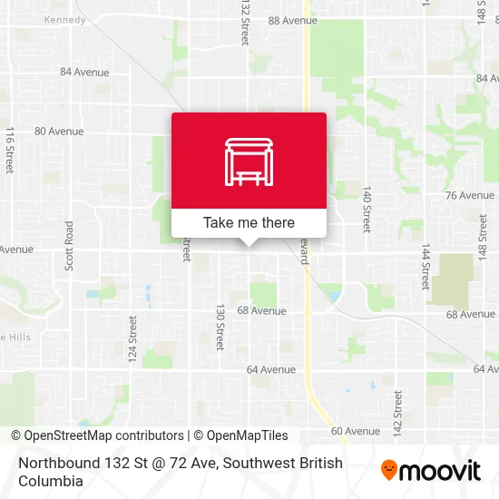Northbound 132 St @ 72 Ave map