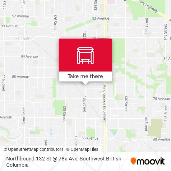 Northbound 132 St @ 78a Ave map