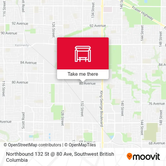 Northbound 132 St @ 80 Ave map