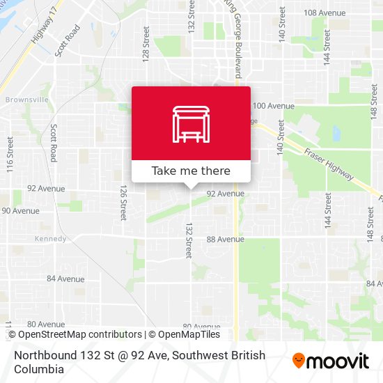 Northbound 132 St @ 92 Ave map