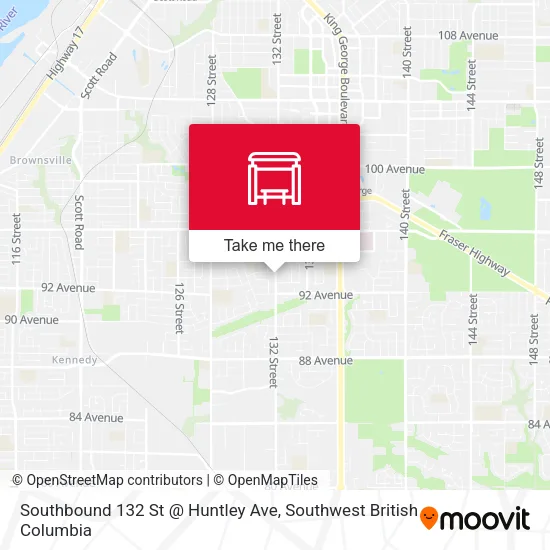 Southbound 132 St @ Huntley Ave map