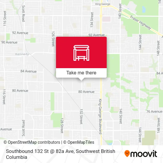 Southbound 132 St @ 82a Ave map