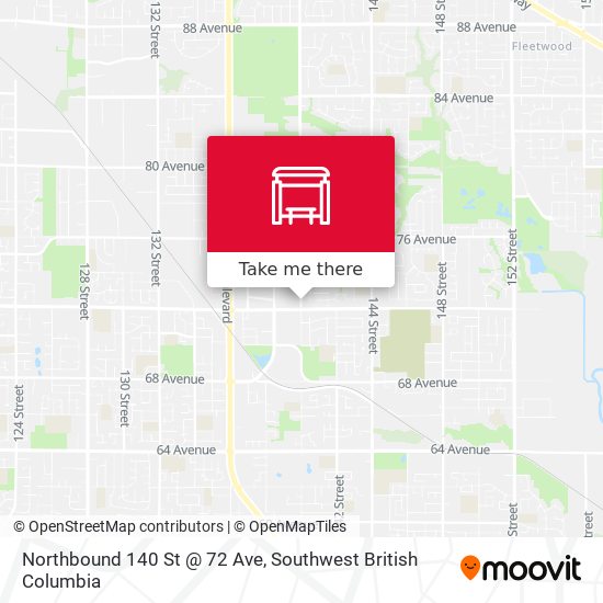 Northbound 140 St @ 72 Ave map