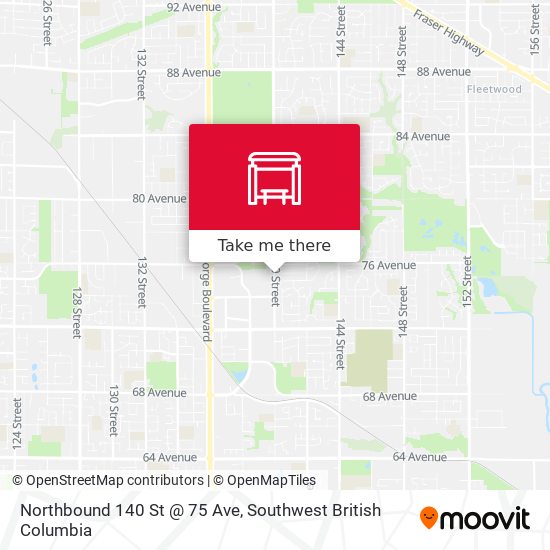 Northbound 140 St @ 75 Ave map
