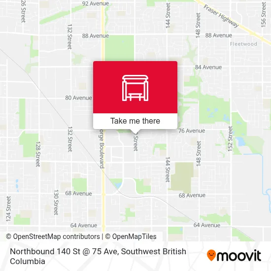 Northbound 140 St @ 75 Ave map