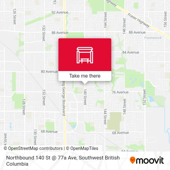 Northbound 140 St @ 77a Ave map