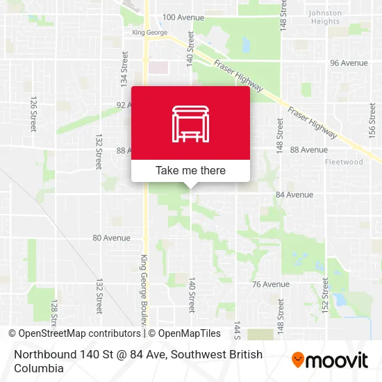 Northbound 140 St @ 84 Ave map