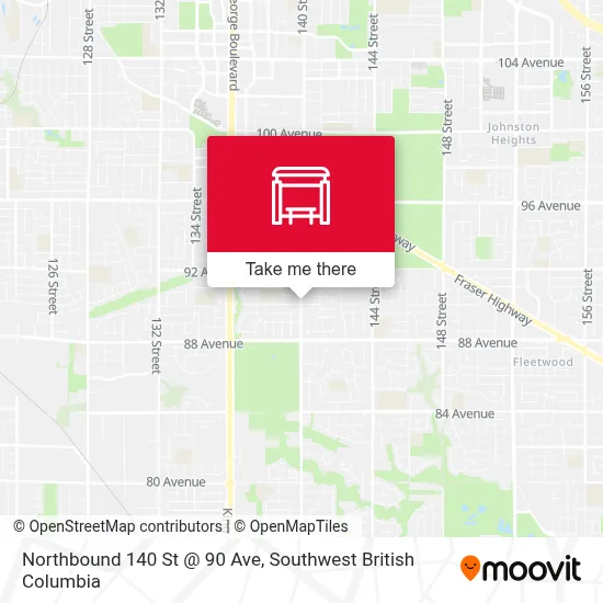 Northbound 140 St @ 90 Ave map