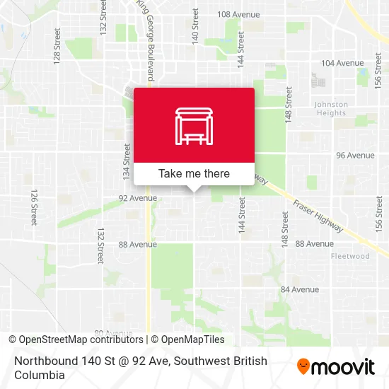 Northbound 140 St @ 92 Ave map