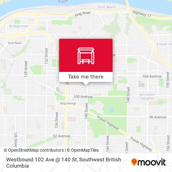 Westbound 102 Ave @ 140 St map