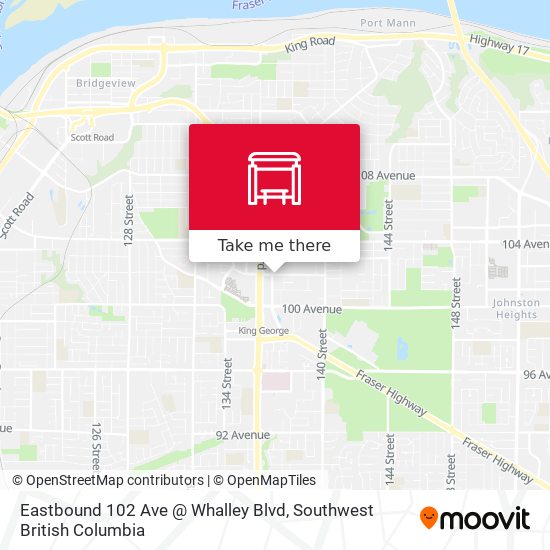 Eastbound 102 Ave @ Whalley Blvd map