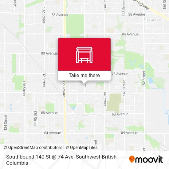 Southbound 140 St @ 74 Ave map