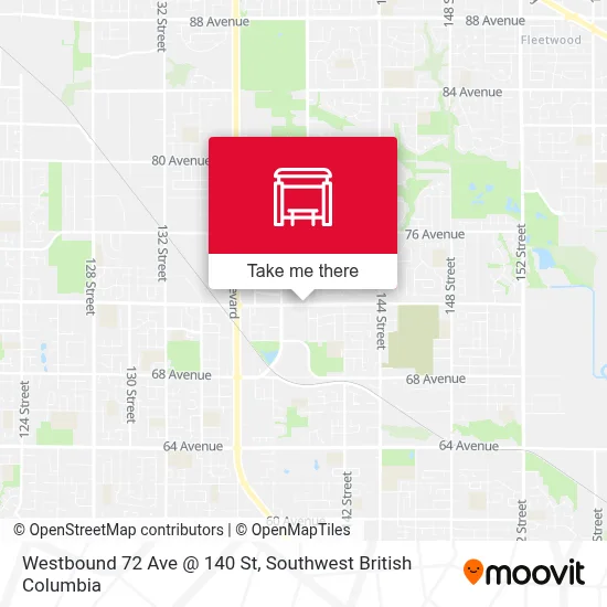 Westbound 72 Ave @ 140 St map
