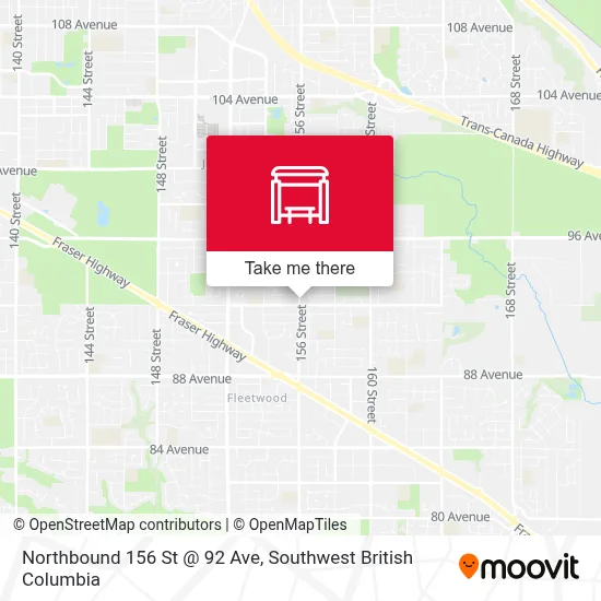 Northbound 156 St @ 92 Ave map