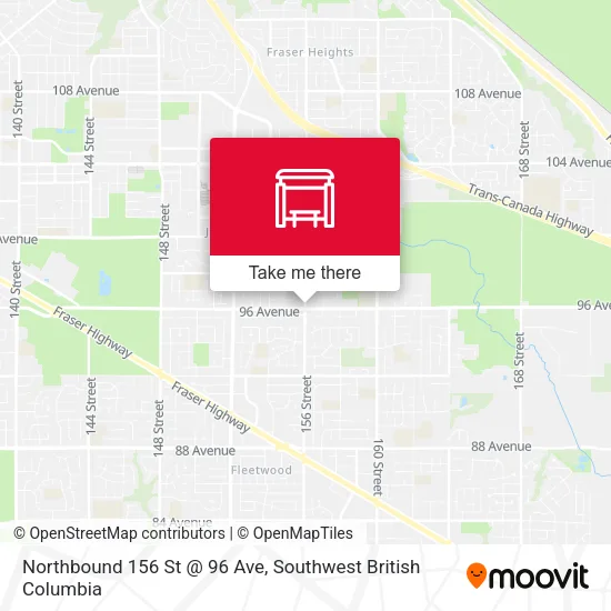 Northbound 156 St @ 96 Ave map