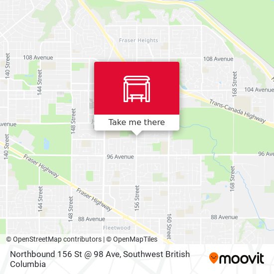 Northbound 156 St @ 98 Ave map