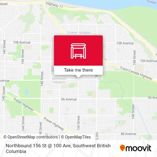 Northbound 156 St @ 100 Ave map
