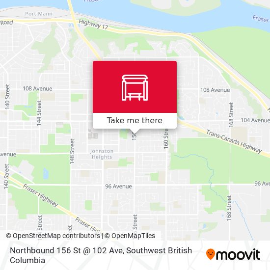 Northbound 156 St @ 102 Ave map