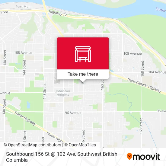 Southbound 156 St @ 102 Ave map