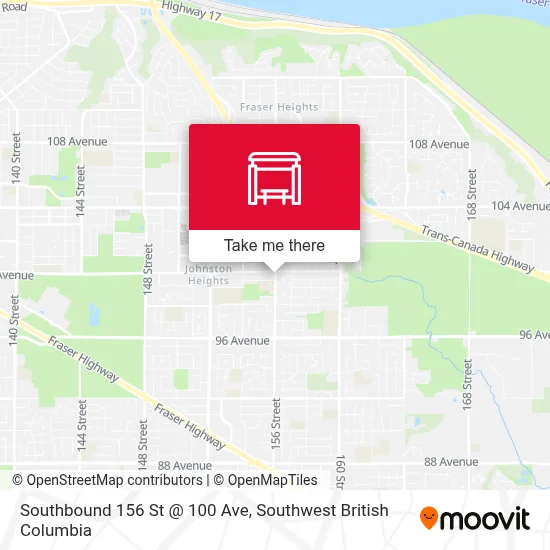 Southbound 156 St @ 100 Ave map