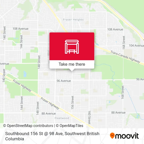 Southbound 156 St @ 98 Ave map