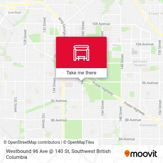 Westbound 96 Ave @ 140 St map