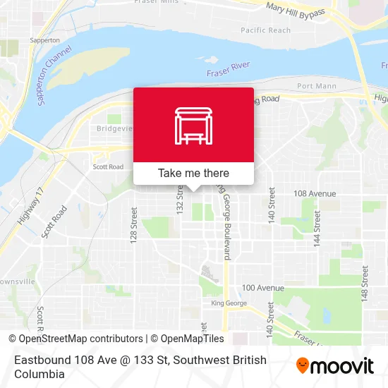 Eastbound 108 Ave @ 133 St map