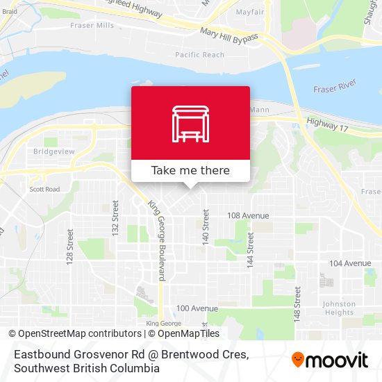 Eastbound Grosvenor Rd @ Brentwood Cres map