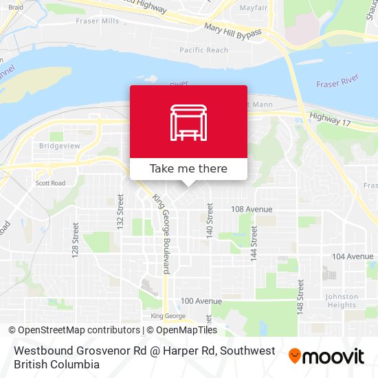 Westbound Grosvenor Rd @ Harper Rd map