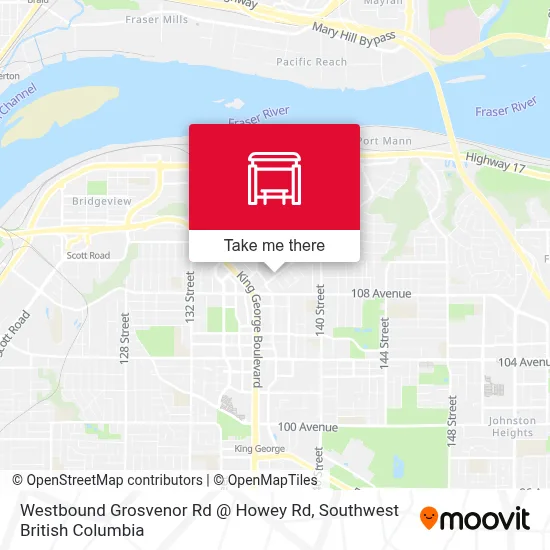 Westbound Grosvenor Rd @ Howey Rd map
