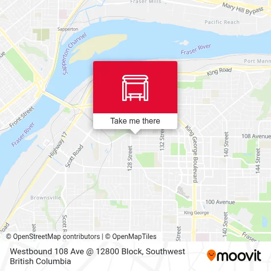 Westbound 108 Ave @ 12800 Block map