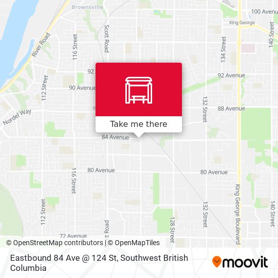 Eastbound 84 Ave @ 124 St map