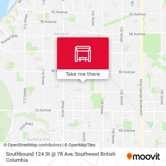 Southbound 124 St @ 78 Ave map