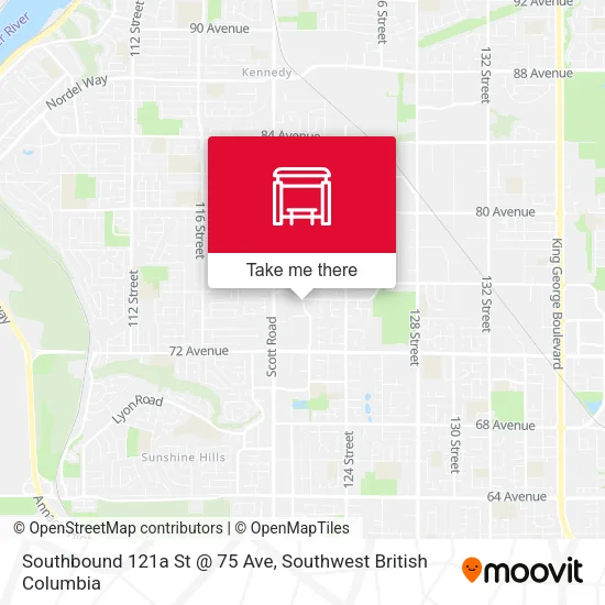 Southbound 121a St @ 75 Ave map