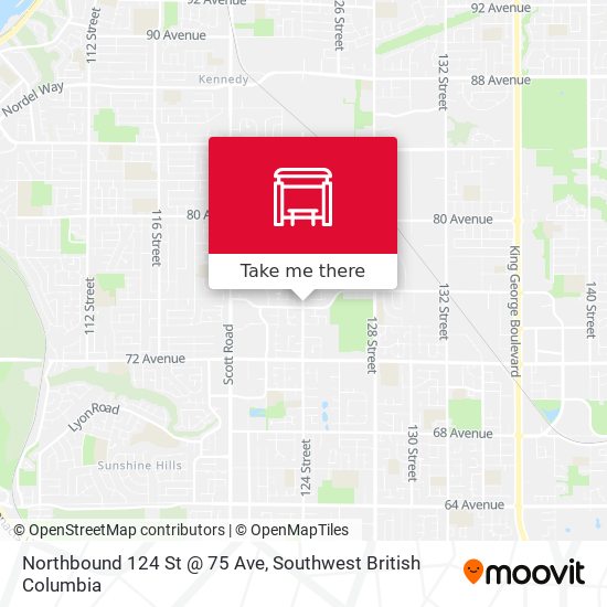 Northbound 124 St @ 75 Ave map
