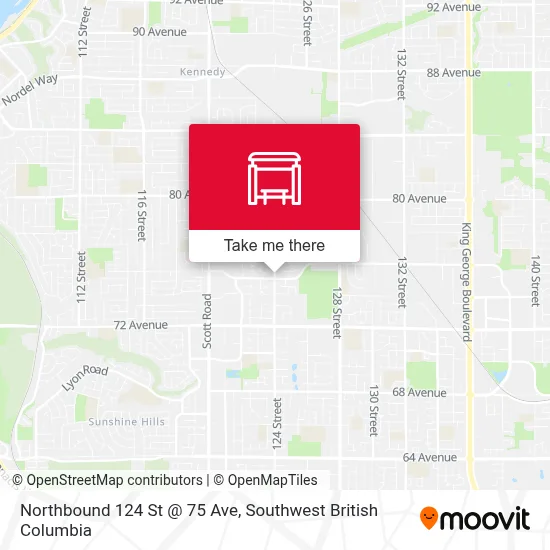 Northbound 124 St @ 75 Ave map