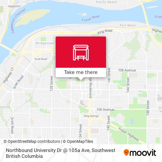 Northbound University Dr @ 105a Ave map