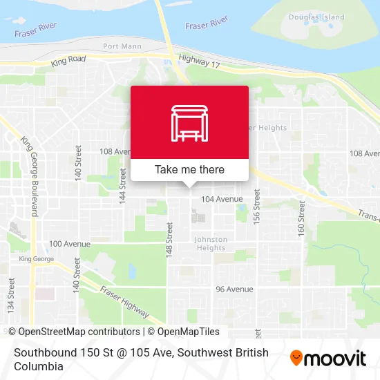 Southbound 150 St @ 105 Ave map