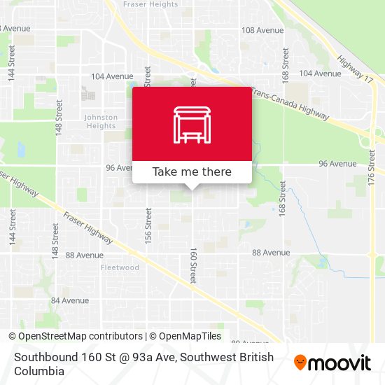Southbound 160 St @ 93a Ave map