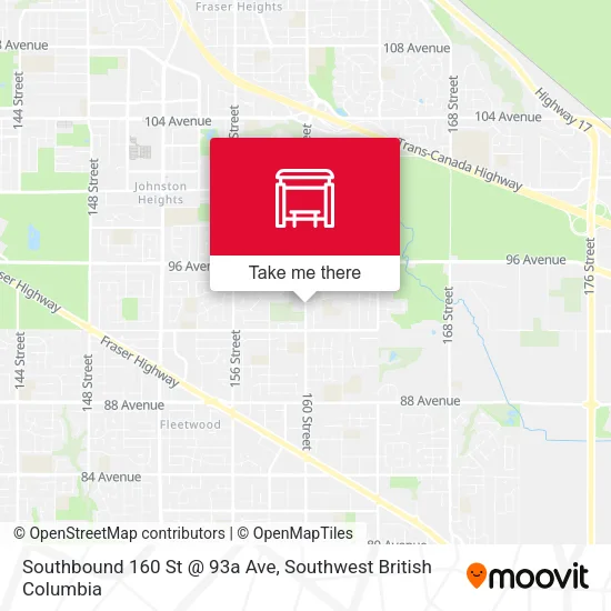 Southbound 160 St @ 93a Ave map