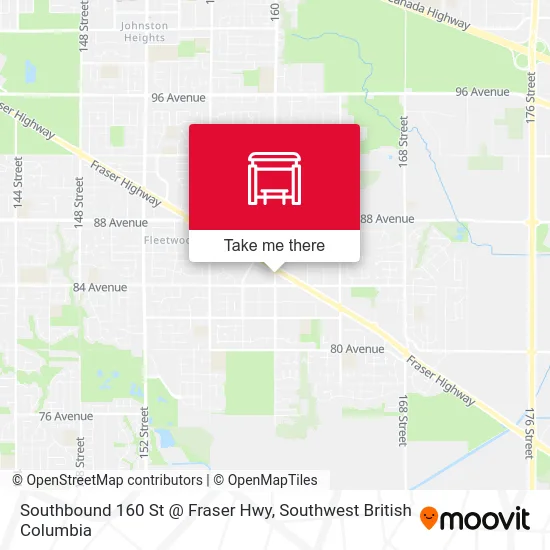 Southbound 160 St @ Fraser Hwy map