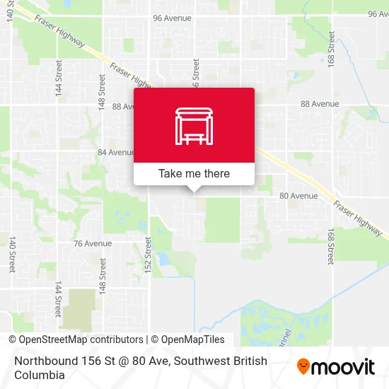 Northbound 156 St @ 80 Ave map
