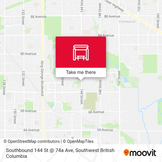 Southbound 144 St @ 74a Ave map