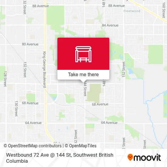 Westbound 72 Ave @ 144 St map