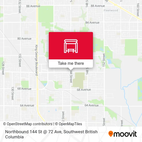 Northbound 144 St @ 72 Ave map