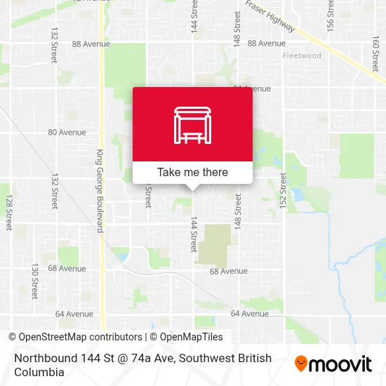 Northbound 144 St @ 74a Ave map