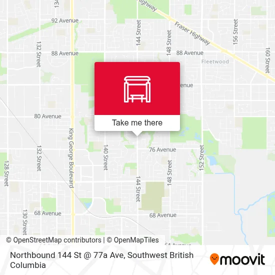 Northbound 144 St @ 77a Ave map